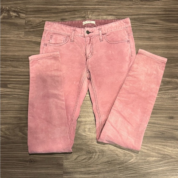 Free People Pink Low RiseCorduroy Pants 27 Boho - Picture 2 of 5